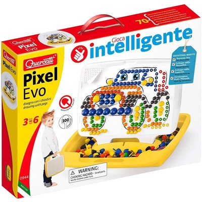 Quercetti 0944 Spiel Pixel Evo Design Mosaik Nägel Kinder Steckspiel 3 - 6 Jahre