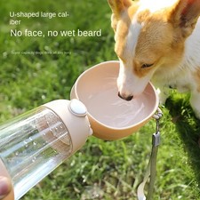 Hunde Trinkflasche Wasserflasche für Unterwegs mit Futterbehälter Haustierbedarf