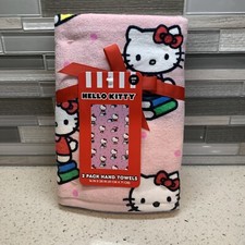 Nowy Hello Kitty Różowy Back To School Zestaw 2 ręczników Ręcznik z metką i kokardką