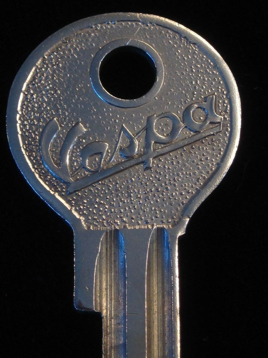 R63V early VESPA Scooter Steering Lock LOGO KEY BLANK GS VL VBA-B