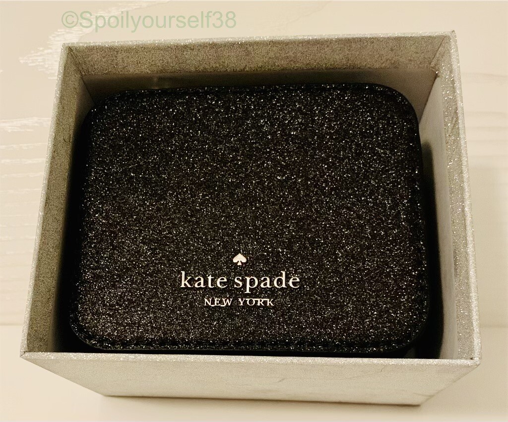 NEW Kate Spade Tinsel Boxed Jewelry Holder K9257 Black Glitter eBay