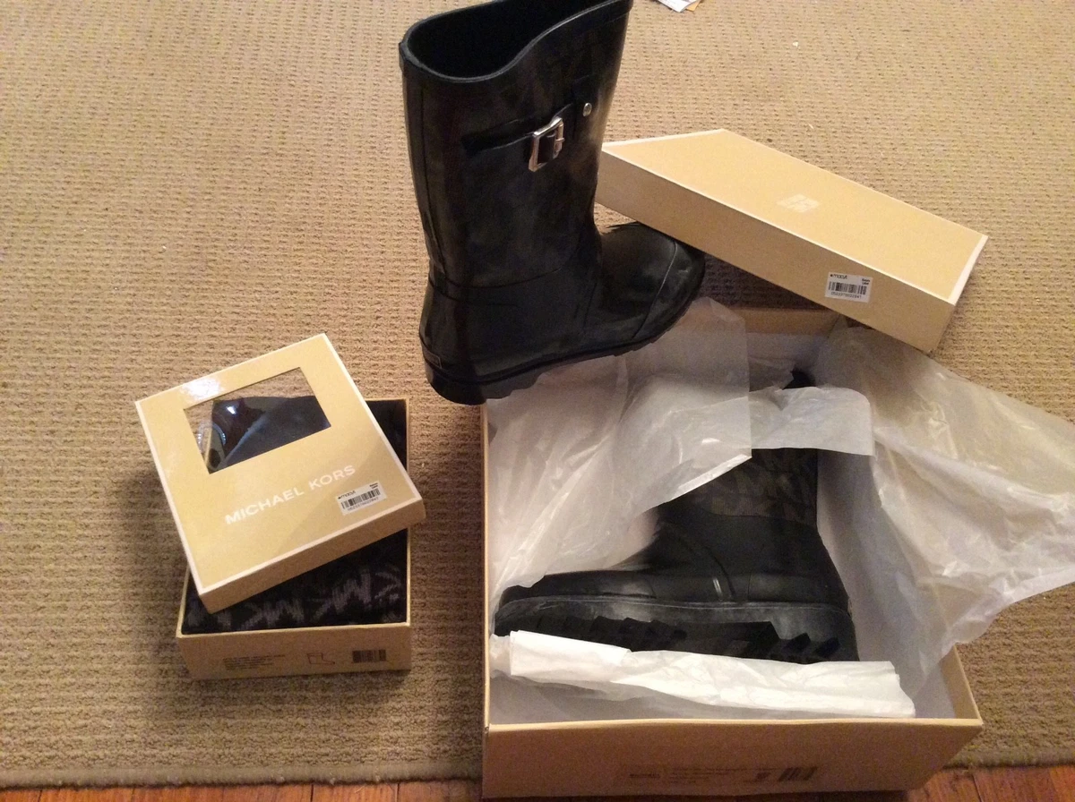 Sølv Rubin Paranafloden Michael Kors rain boots and matching boot cuff sock inserts | eBay