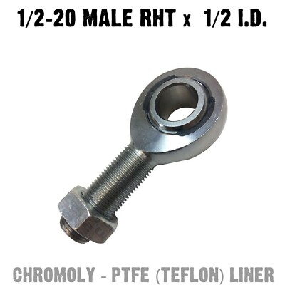 Chromoly PTFE Heim Joint 1/2 x 1/2 Male RHT Custom Fabrication Spherical Rod End
