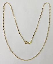 HSN Michael Anthony Solid 14K Yellow Gold Twisted Mirror Chain  18" Necklace