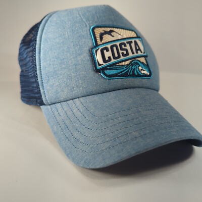 Costa Del Mar Trucker Hat Blue Adjustable Fishing Baseball Cap Salt Life New