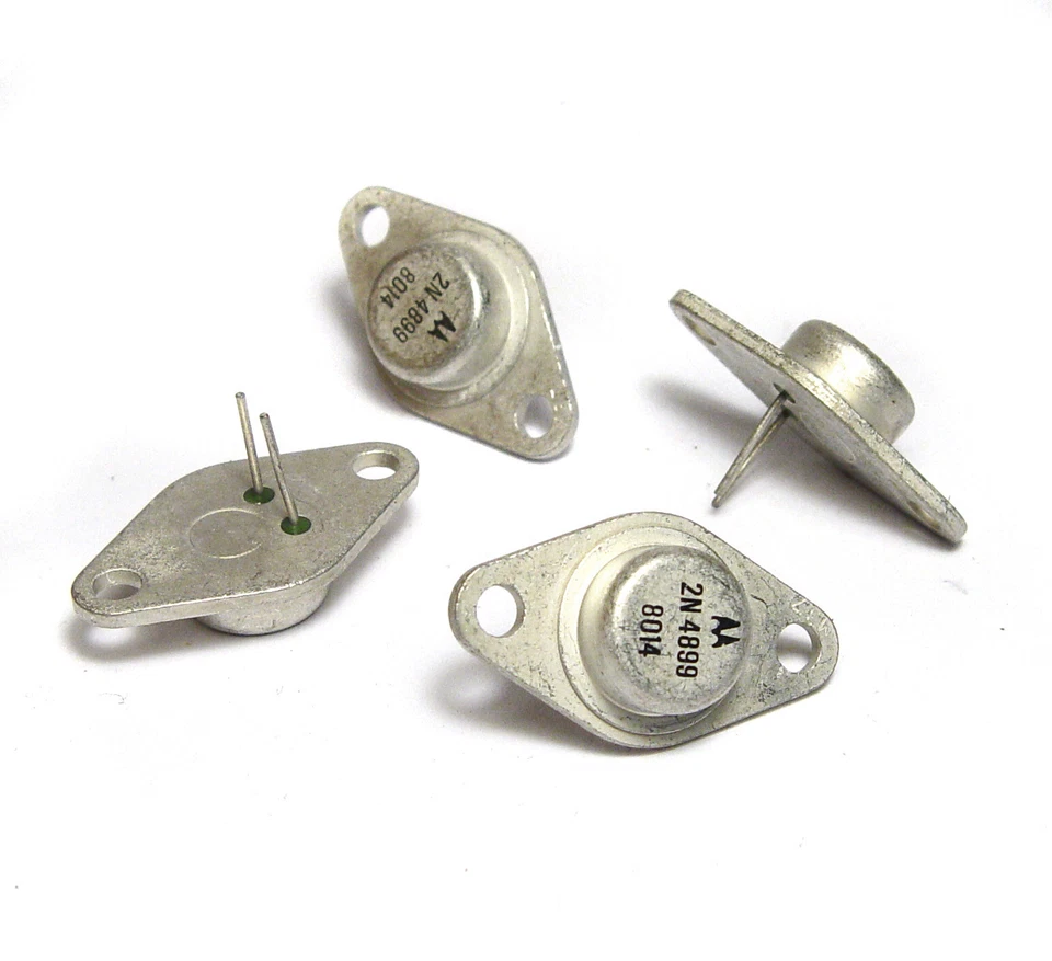 4x Motorola Leistungs-Transistor 2N4899 / 2N 4899, PNP, 60V / 4A, TO66, NOS