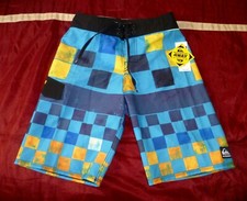 Quiksilver Cypher Boardshorts Surfing Trunks 4 Ways Stretch Size 27 Kids NWT