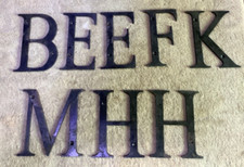 Eight 6" steel letters