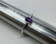 amethyst ring in sterling silver faceted gemstone