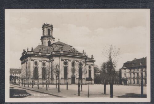41633) cartolina foto reale Saarbrücken Ludwigskirche circa 1935 - Foto 1 di 2