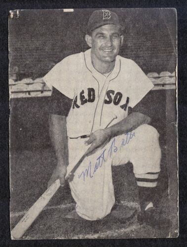 Matt Batts {1921-2013} Signed Boston Red Sox 1951 Photo-Postcard COA - 第 1/2 張圖片