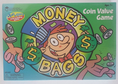 Learning Resources Money Bags Coin Value Educational Board Game New Sealed