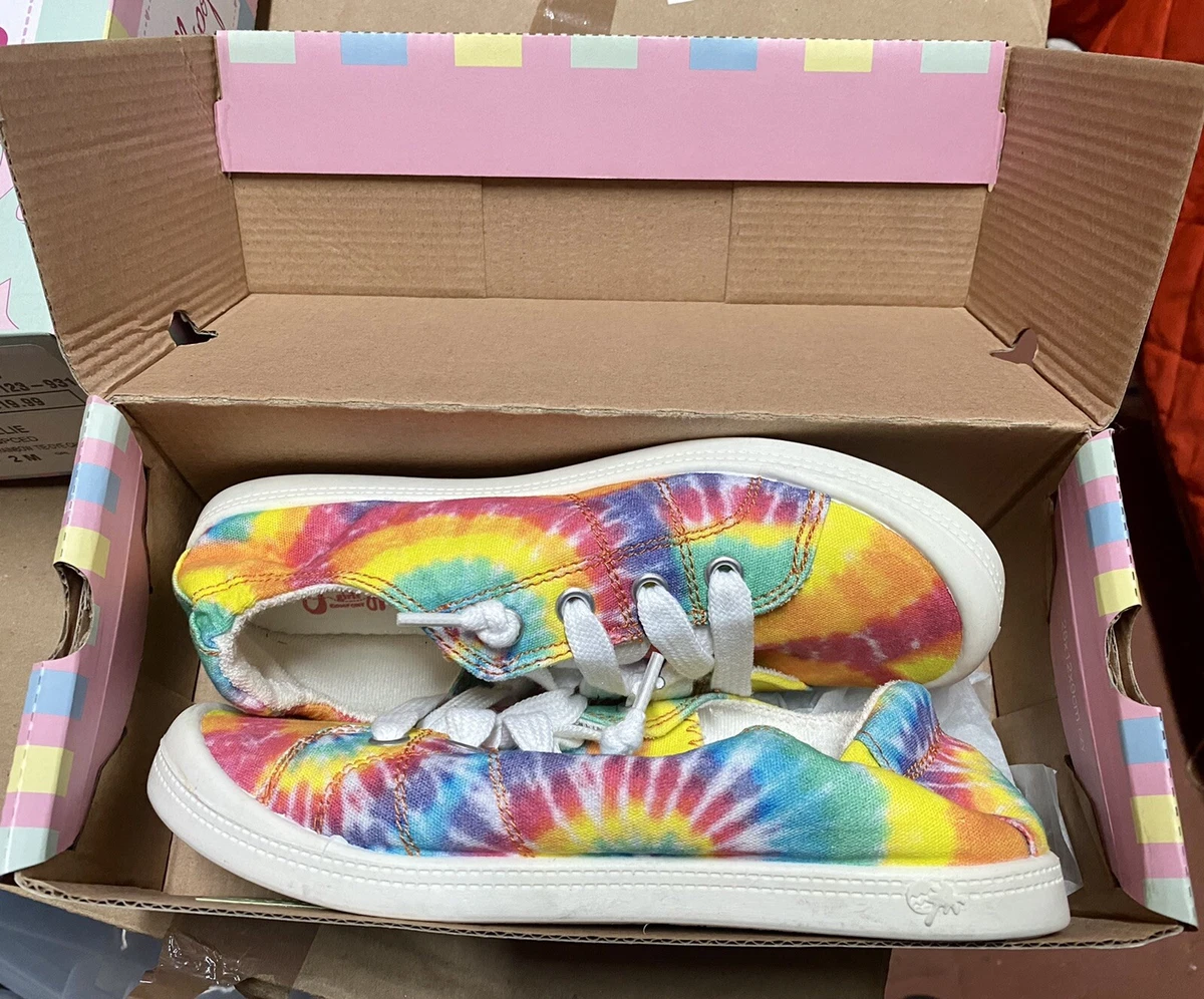 Jellypop Lollie Rainbow Tie Dye Canvas Shoes Big Girls Youth