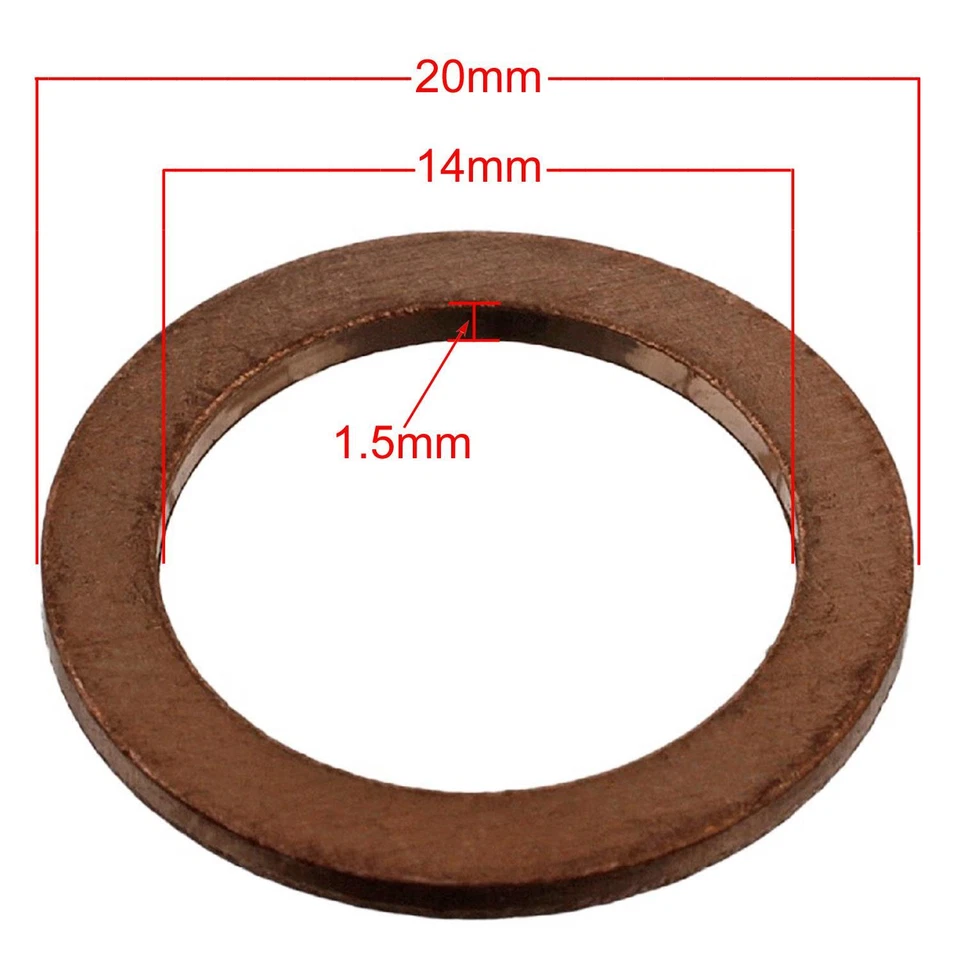 Oil Drain Sump Plug Copper Seal Washer For Skoda Rapid Roomster Superb 2001 on - Image 2 of 4