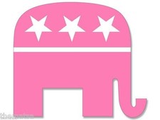5" GOP REPUBLICAN ELEPHANT PINK HELMET EMBLEM DECAL STICKER MADE IN USA