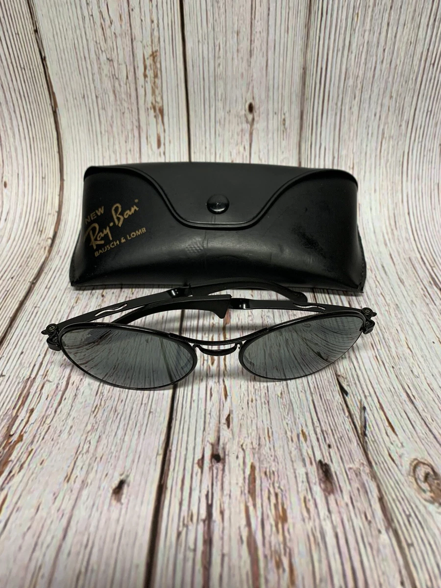 VINTAGE B L RAY BAN ORBS MATTE BLACK SUNGLASSES W Case Missing