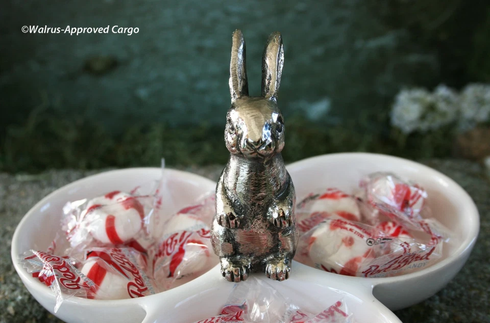 POTTERY BARN GEORGIA BUNNY TRIPLE CONDIMENT BOWL -NIB- A WINNING THREE OF A KIND - Image 4 of 4