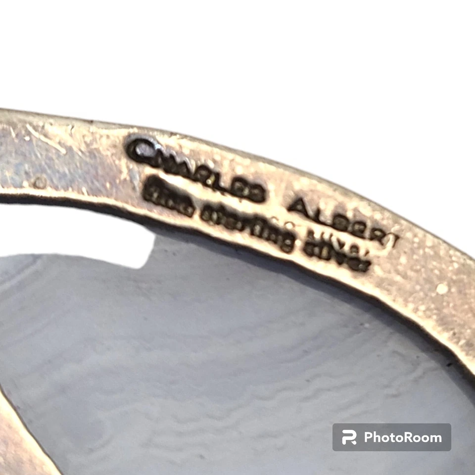 Collar Labradorita Ágata Encaje Azul Plata Esterlina Charles Albert De Colección Foto 4 de 4