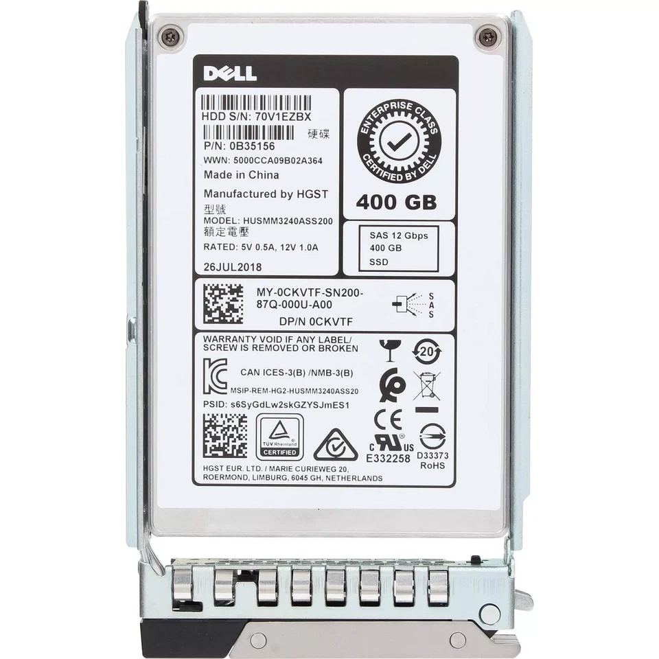 NEW Dell 400GB 2.5" SAS 12G PowerEdge 15G T350 R450 R550 R650 R750 Server SSD - Image 3 of 4