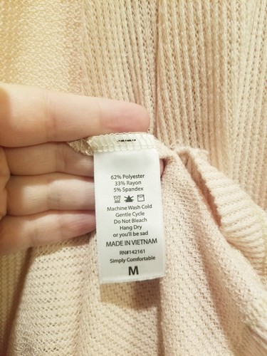 Lularoe Sarah Cardigan Duster, Solid Light Peach Knit, Size Medium, NWT - Picture 3 of 3