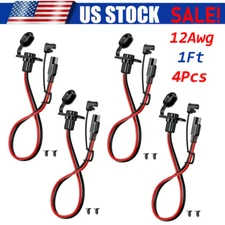 4Pcs 1Ft SAE Quick Connector Harness 12awg Sae Adapter Male Plug To Female Socke