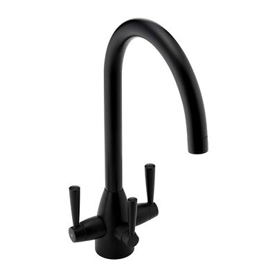 Doppelhebel Filter Wasserhahn Torino Küchen Spültischarmatur Auslauf modern schwarz ENKI KT128