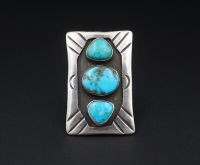 Sterling Silver Turquoise Ring Size 7 Southwestern Native American ...