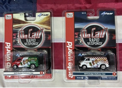#ad Auto World 4Gear quot;On Callquot; 1973 Dodge Delivery Vans Version A amp; B 1:64 Slot Cars $65.00