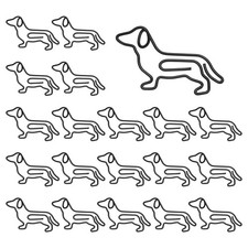 20 Pcs Dog Shape Paper Clip, 1.9x1.1" Small Dog Paper Clip, Black