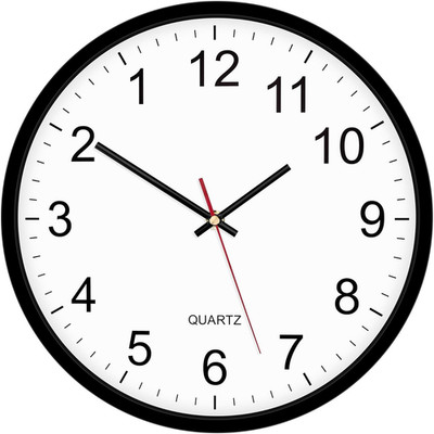 Foxtop Black Backwards Wall Clock, Runs Counterclockwise, 12 Inch Silent Non Tic