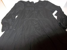 NWT Womens Size L Old Navy Black Peasant Folk Dress Puff Long Sleeve Knee Length