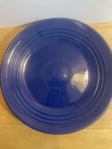 BAUER Pottery Blue Dinner Plate LARGE 10 3/4 Inches Marked Bauer Los Angeles