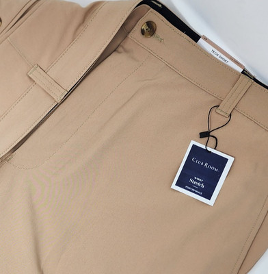 NEW Club Room Eco-Tech Shorts Men's 42 Tan Chinos 4-Way Stretch 9'' NWT