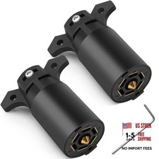 7 Way Trailer Plug 2 Pack , 12V 7 Pin Trailer Wiring Replacement Plug, Screws