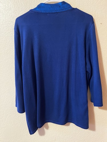Preowned One piece ELEMENTZ Blue Blazer Sweater Top Woman Plus Size 2X - Picture 10 of 13