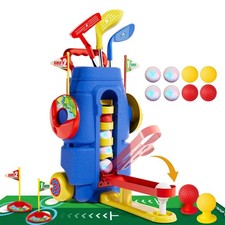 Kids Golf Clubs Set, Toddler Golf Toys With 8 Balls 3 Golf Clubs 1 Cornhole...