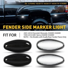Side Fender Marker Dually Bed LED Light For 2001-14 Chevy Silverado GMC Sierra A