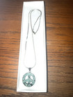 Vintage 925 Italy Sterling Silver 20"  Green African Turquoise Peace Necklace — photo 1