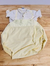 Vintage Bryan Baby Bubble Romper Yellow White Collared One Piece M