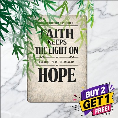 God Is Our Only Hope Vintage Christian Cross Artwork Plaque Metal Tin Sign 8x12