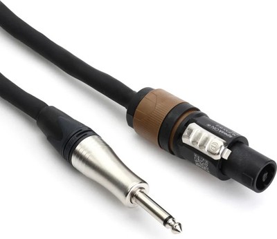 Hosa SKT-215Q Edge Speaker Cable, Neutrik speakON to 1/4 in TS, 15 ft