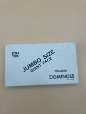 Vintage Marblelike Dominoes No. 1432 EXTRA THICK BLACK Waco, TX Made in USA