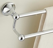 Antique Bathroom Double Towel Bar Chrome, 24 Inch Towel Racks for Bathroom Wall