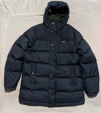 L.L.Bean Mountain Classic Down Parka Jacket Coat Mens Large Blue Downtek 505276