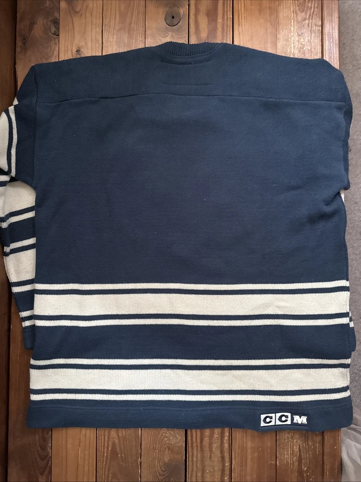 Toronto Maple Leafs Heritage CCM Striped Blue Sweater Size L - Image 3 of 3