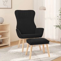Relaxsessel Mit Hocker Stoff Schwarz Sessel Liegesessel Fernsehsessel