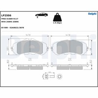 Delphi LP2506 Bremsbelagsatz, Scheibenbremse FüR CitroëN, Opel, Peugeot, Toyota