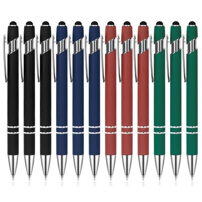 PABLUE Ballpoint Pens with Stylus Tip, Soft Touch Click Multicolor1 
