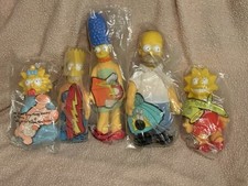 ORIGINAL RARE 1990 BURGER KING THE SIMPSONS PLUSH TOYS SEALED Homer, Bart
