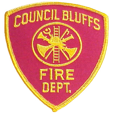 COUNCIL BLUFFS IA IOWA  FIRE DEPT PATCH  ( HOOK LADDER)  NEW FREE SHIPPING !!